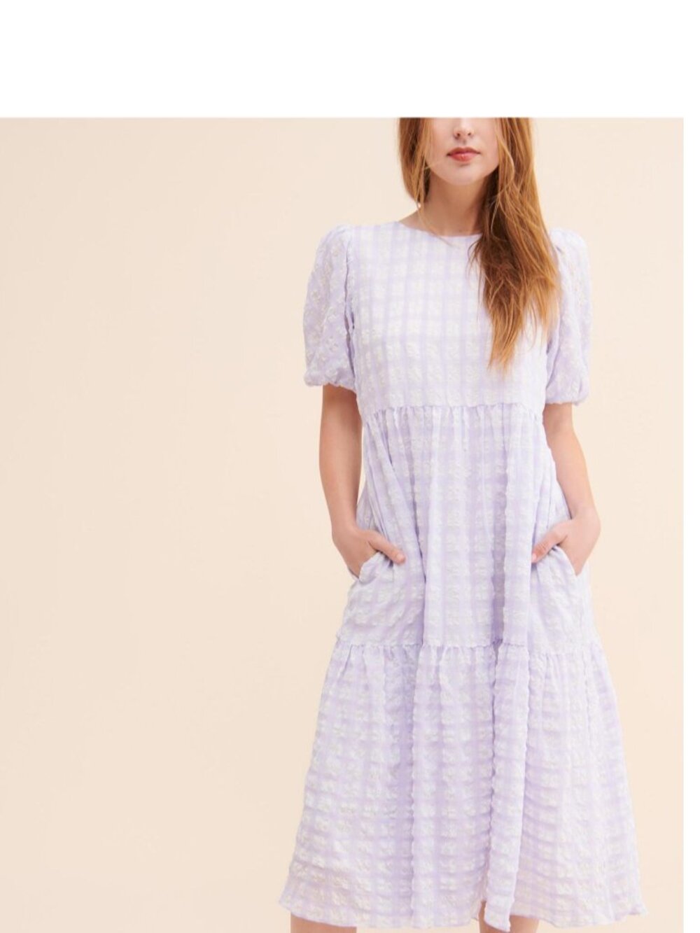 English Factory Lavender Textured Midi Maxi Dress